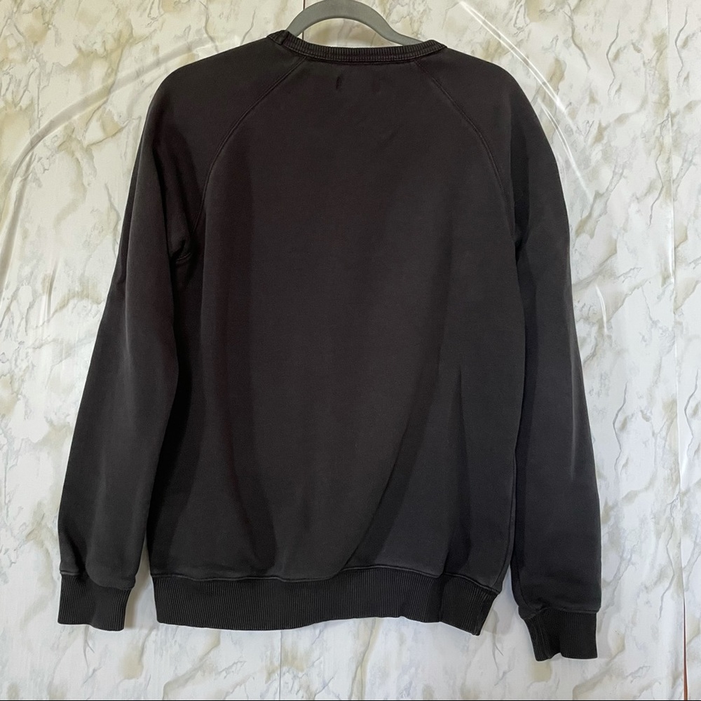 Adidas small stripe trefoil logo pullover sweater long sleeve black white active - Picture 5 of 7